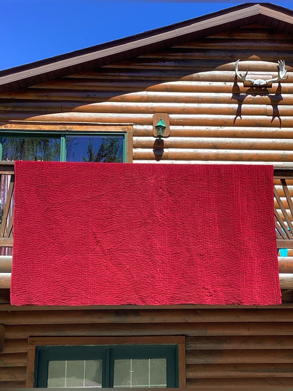 BURGUNDY COTTON VELVET COMFORTER QUILT 94” X 112” NPLC